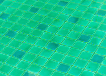 Agua verde de la piscina