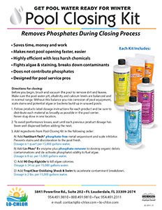 Lo-Chlor Pool Closing Kit PDF sheet link